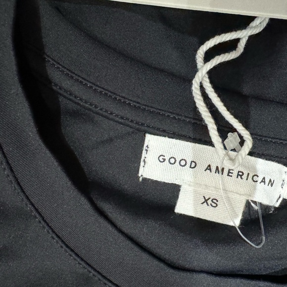 Good American Sz XS Black Bodysuit Scuba Crew Minimalist Classic Long sleeve New - Picture 7 of 7